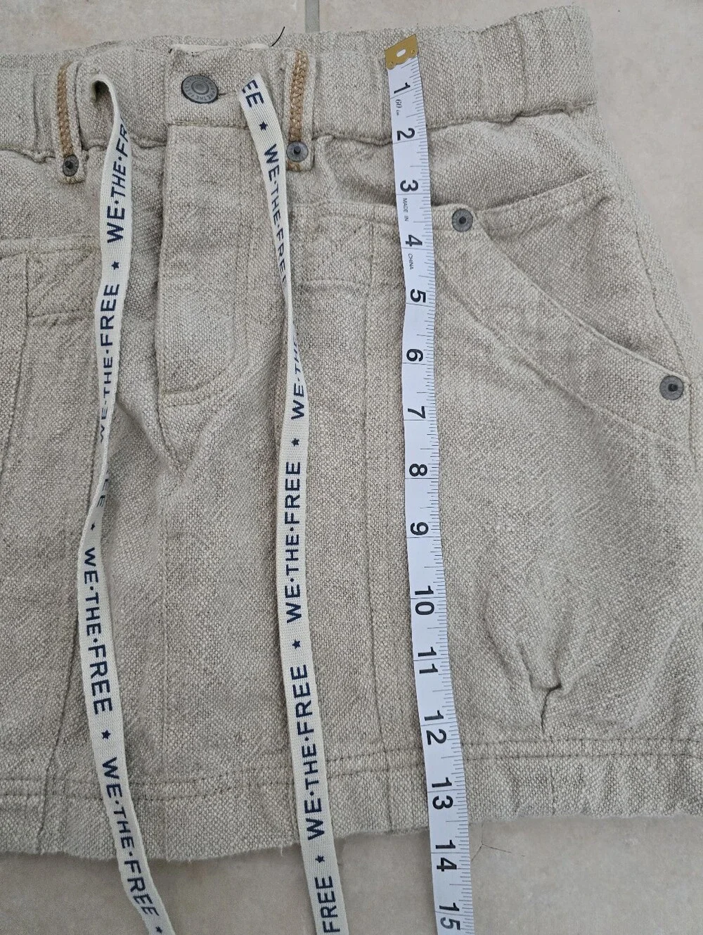 FREE PEOPLE River Canyon Linen Blend Mini Skirt Natural Blogger Fave S NWOT RARE